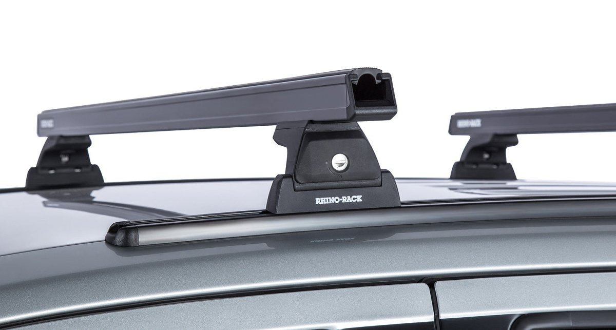 Kit 2 barres de toit noire 1250mm Heavy Duty RLT600 Trackmount Nissan Navara NP300 2015-2021 - RHINO-RACK - Nissan Navara D23