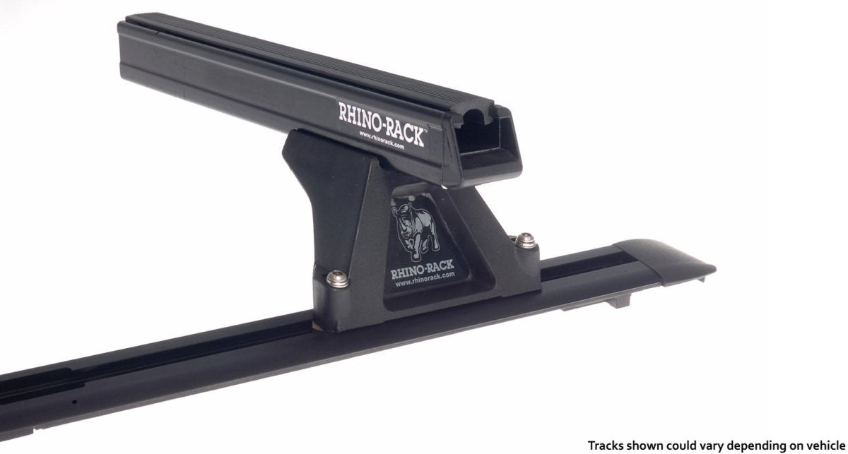 Kit 2 barres de toit noire 1250mm Heavy Duty RLTF Trackmount Mitsubishi L200 ML/MN 2006-2015 - RHINO-RACK - Mitsubishi L200 2005-2015