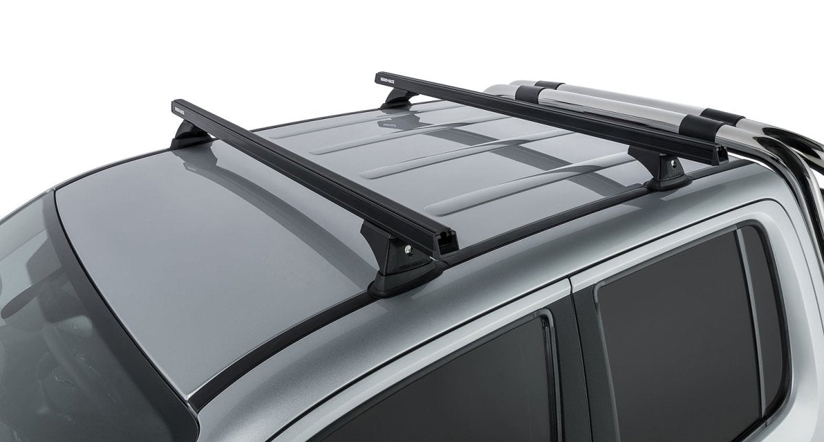Kit 2 barres de toit noire 1375mm Heavy Duty avec pieds RCH Volkswagen Amarok 2H 2011-2023 - RHINO-RACK - VW Amarok 2011-2022