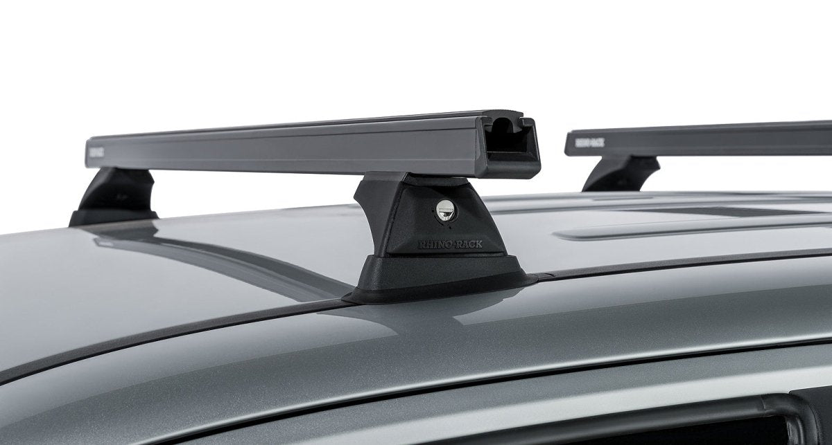 Kit 2 barres de toit noire 1375mm Heavy Duty avec pieds RCH Volkswagen Amarok 2H 2011-2023 - RHINO-RACK - VW Amarok 2011-2022