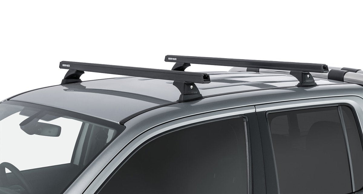 Kit 2 barres de toit noire 1375mm Heavy Duty avec pieds RCH Volkswagen Amarok 2H 2011-2023 - RHINO-RACK - VW Amarok 2011-2022