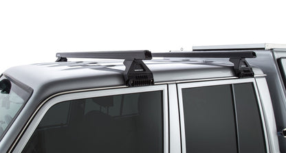 Kit 2 barres de toit noire Heavy Duty 1500mm avec pieds RL110 Toyota Land Cruiser série 79 2007+ - RHINO-RACK - Toyota Land Cruiser 78/79