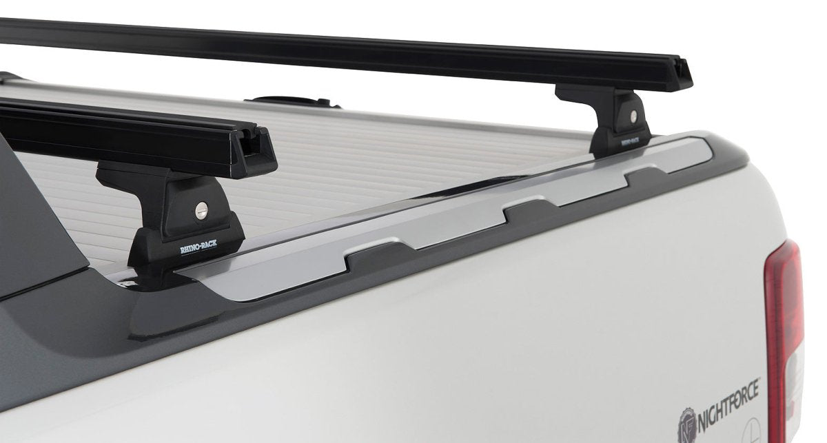 Kit 2 barres de toit noire Heavy Duty 1500mm avec pieds RLT600 Ford Ranger Wildtrak T6/T7/T8 2012-2022 - RHINO-RACK - Ford Ranger 2012-2022