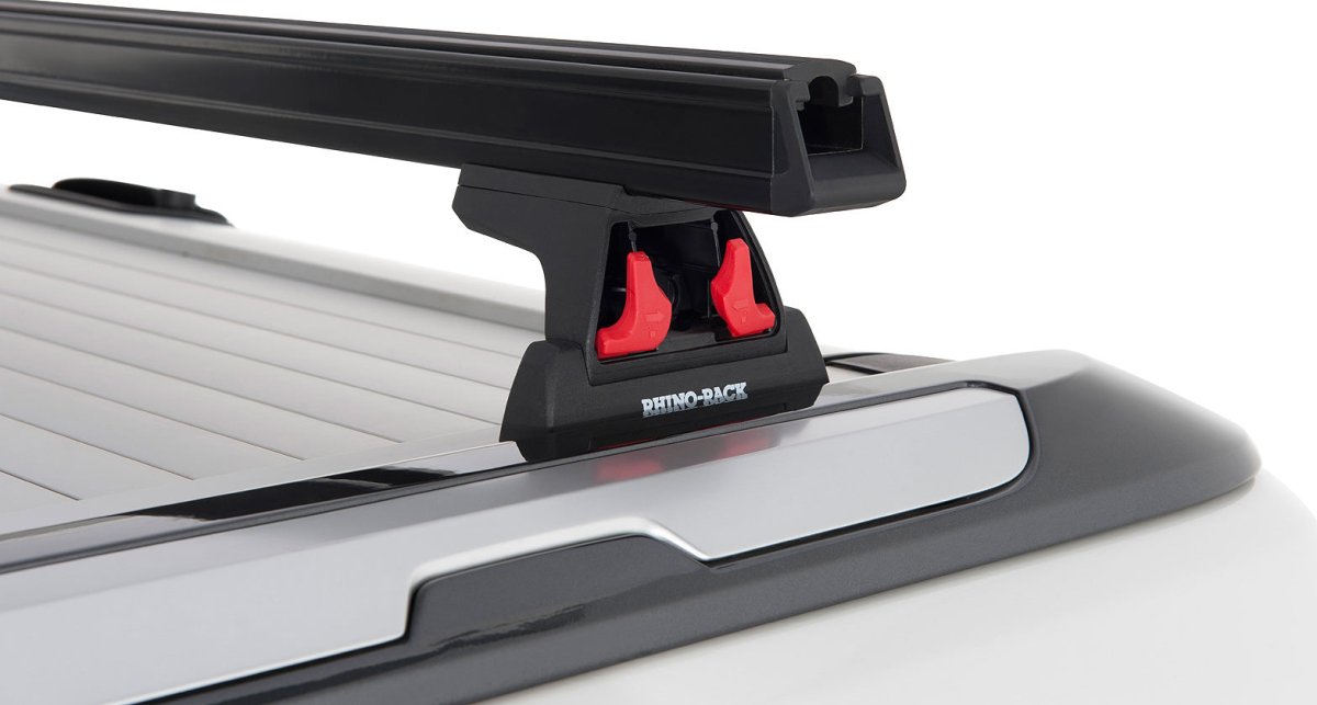 Kit 2 barres de toit noire Heavy Duty 1500mm avec pieds RLT600 Ford Ranger Wildtrak T6/T7/T8 2012-2022 - RHINO-RACK - Ford Ranger 2012-2022