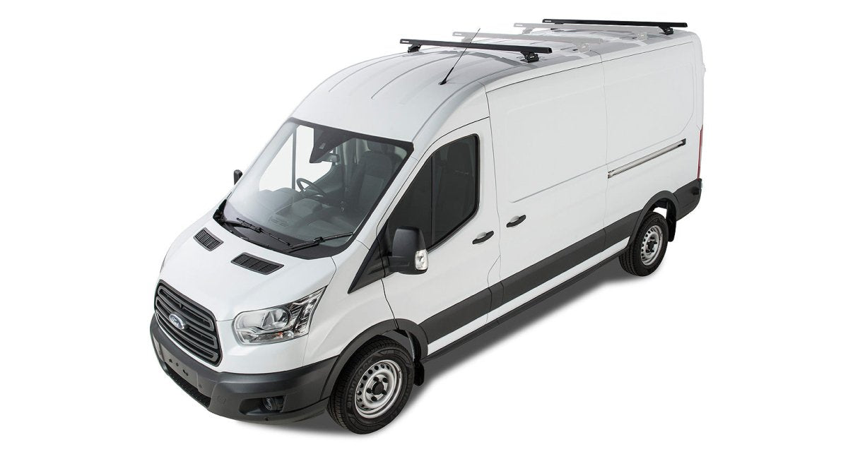 Kit 2 barres de toit noire Heavy Duty 1800mm avec pieds RLTP Ford Transit 2014+ - RHINO-RACK -