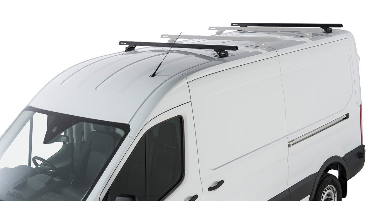 Kit 2 barres de toit noire Heavy Duty 1800mm avec pieds RLTP Ford Transit 2014+ - RHINO-RACK -