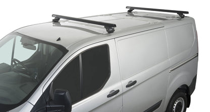 Kit 2 barres de toit noire Heavy Duty avec pieds RLTP Ford Transit Custom 2014+ - RHINO-RACK -