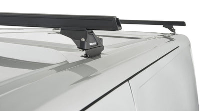 Kit 2 barres de toit noire Heavy Duty avec pieds RLTP Ford Transit Custom 2014+ - RHINO-RACK -