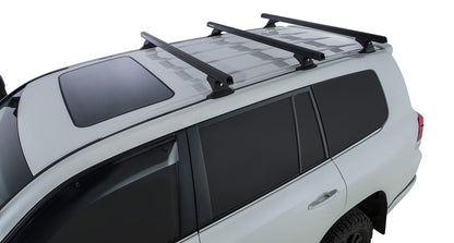 Kit 3 barres de toit noire 1375mm Heavy Duty avec pieds RCH Toyota Land Cruiser série 200 2007-2021 - RHINO-RACK - Toyota LC200
