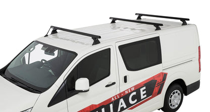 Kit 3 barres de toit noire 1650mm Heavy Duty avec pieds RCH Toyota Hiace Gen VI 2019+ - RHINO-RACK -