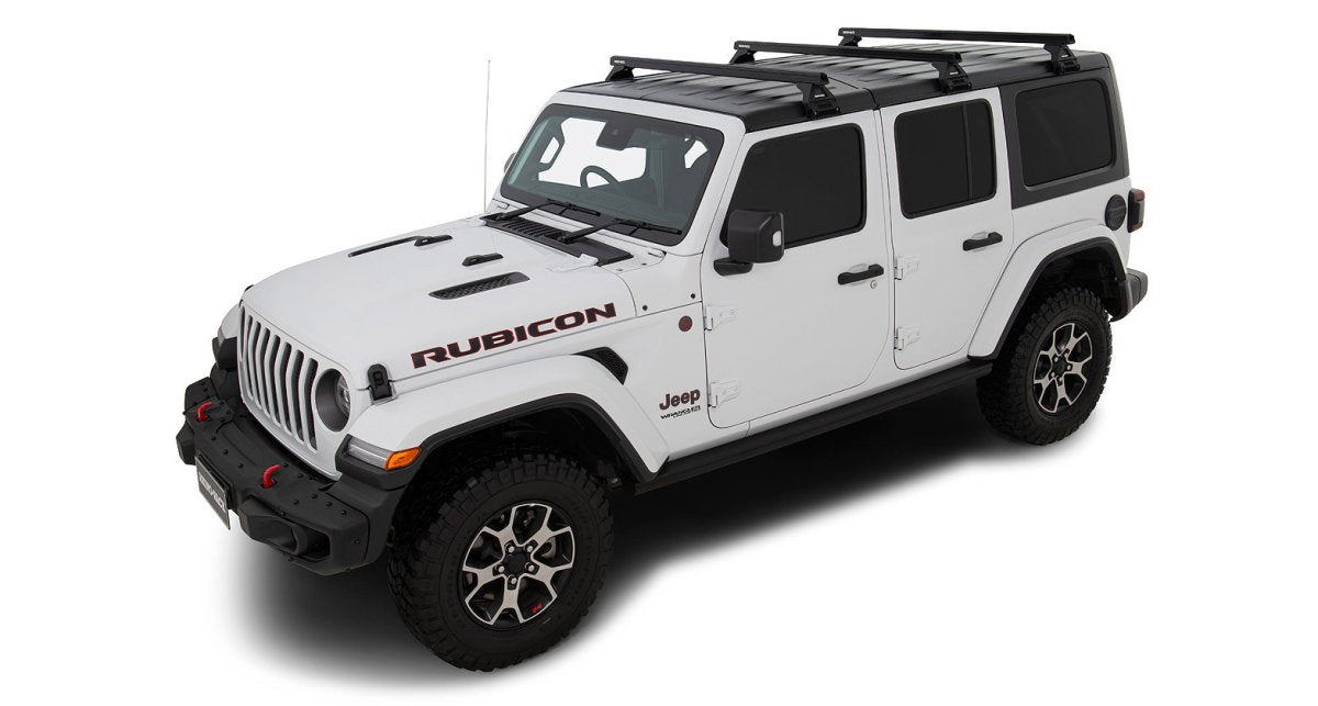 Kit 3 barres de toit noire Heavy Duty 1500mm avec pieds RL110 Jeep Wrangler JL 2019+ - RHINO-RACK - Jeep JL