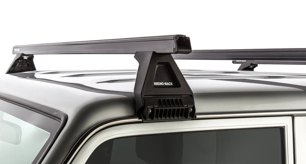 Kit 3 barres de toit noire Heavy Duty 1500mm avec pieds RL150 Toyota Land Cruiser série 76 2007+ - RHINO-RACK - Toyota 70 Series