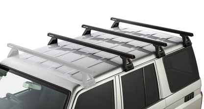 Kit 3 barres de toit noire Heavy Duty 1500mm avec pieds RL150 Toyota Land Cruiser série 76 2007+ - RHINO-RACK - Toyota 70 Series