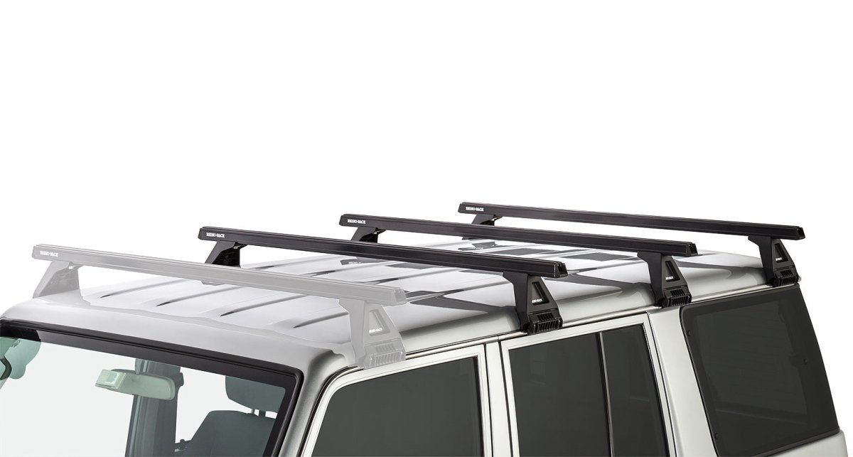 Kit 3 barres de toit noire Heavy Duty 1500mm avec pieds RL150 Toyota Land Cruiser série 76 2007+ - RHINO-RACK - Toyota 70 Series