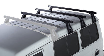 Kit 3 barres de toit noire Heavy Duty 1500mm avec pieds RL210 Toyota Land Cruiser série 78 2007+ - RHINO-RACK - Toyota Land Cruiser 78/79