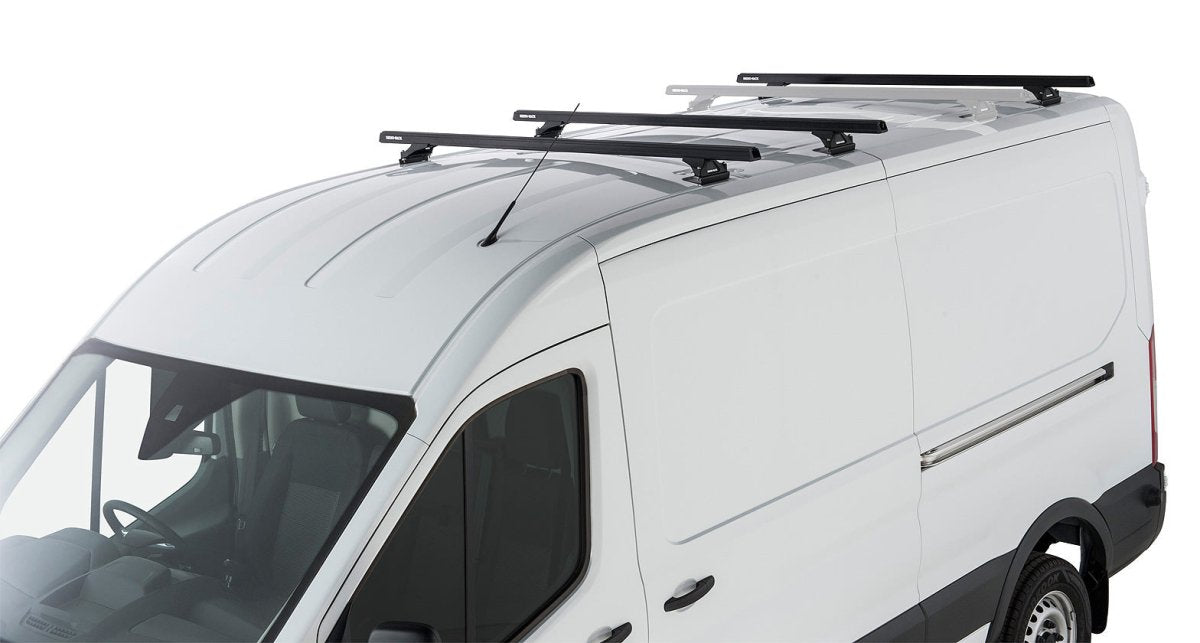 Kit 3 barres de toit noire Heavy Duty 1800mm avec pieds RLTP Ford Transit 2014+ - RHINO-RACK -