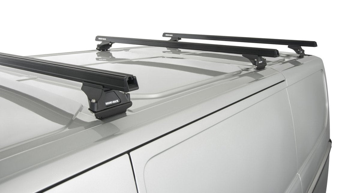 Kit 3 barres de toit noire Heavy Duty avec pieds RLTP Ford Transit Custom 2014+ - RHINO-RACK -