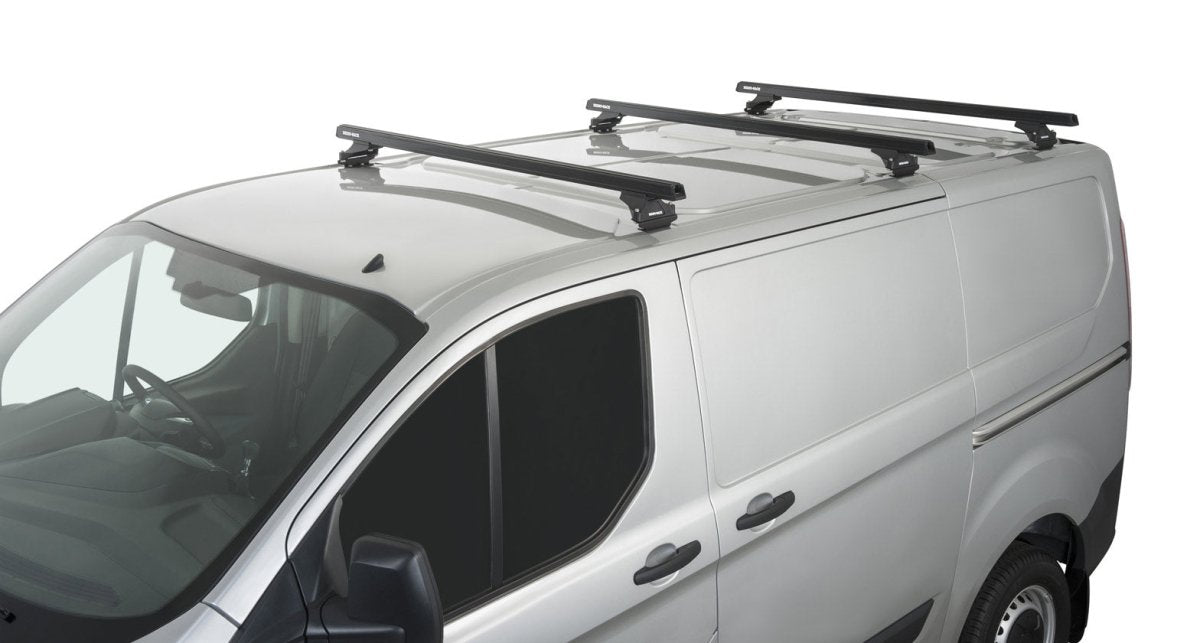 Kit 3 barres de toit noire Heavy Duty avec pieds RLTP Ford Transit Custom 2014+ - RHINO-RACK -