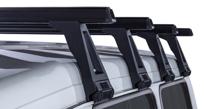 Kit 4 barres de toit noire Heavy Duty 1500mm avec pieds RL210 Toyota Land Cruiser série 78 2007+ - RHINO-RACK - Toyota Land Cruiser 78/79