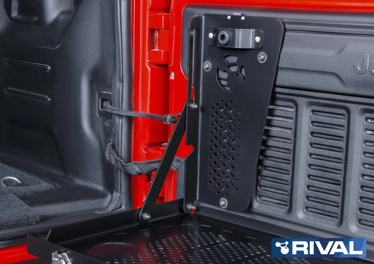 Table Pliante sur Porte Arriere Jeep Wrangler JL - Rival 4x4 - BYD Shark 2024+