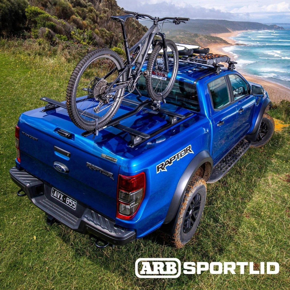 Couvre benne coffre - Sportlid V ARB + système de rails - Ford Ranger 2012+ / Raptor 2018+ - Ford Raptor 2018-2022