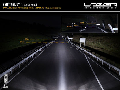 LAZER LAMPS Sentinel 9''- Support Slim — Phare Additionnel LED 9520 lm - BYD Shark 2024+