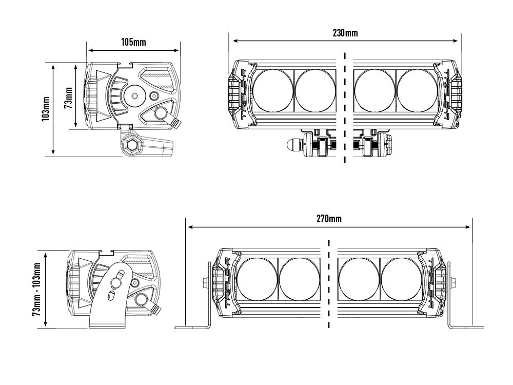 LAZER LAMPS Triple-R 750 Grand Angle — Phare Rond LED 4620 lm - BYD Shark 2024+
