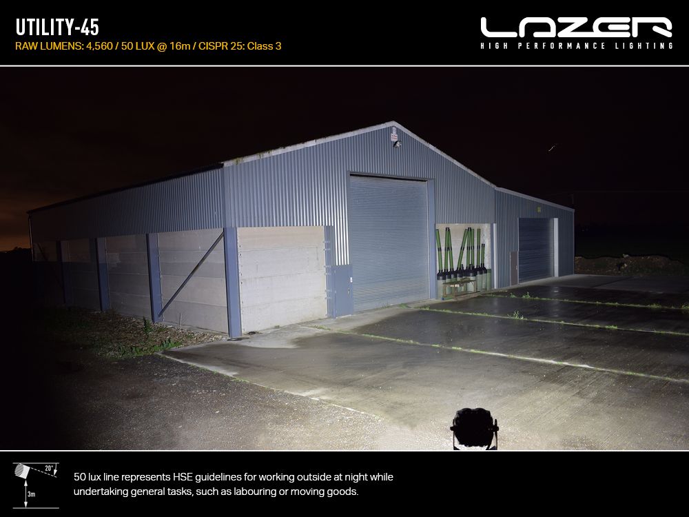 LAZER LAMPS Utility 45 Support Large — Phare de Travail LED 4560 lm - BYD Shark 2024+