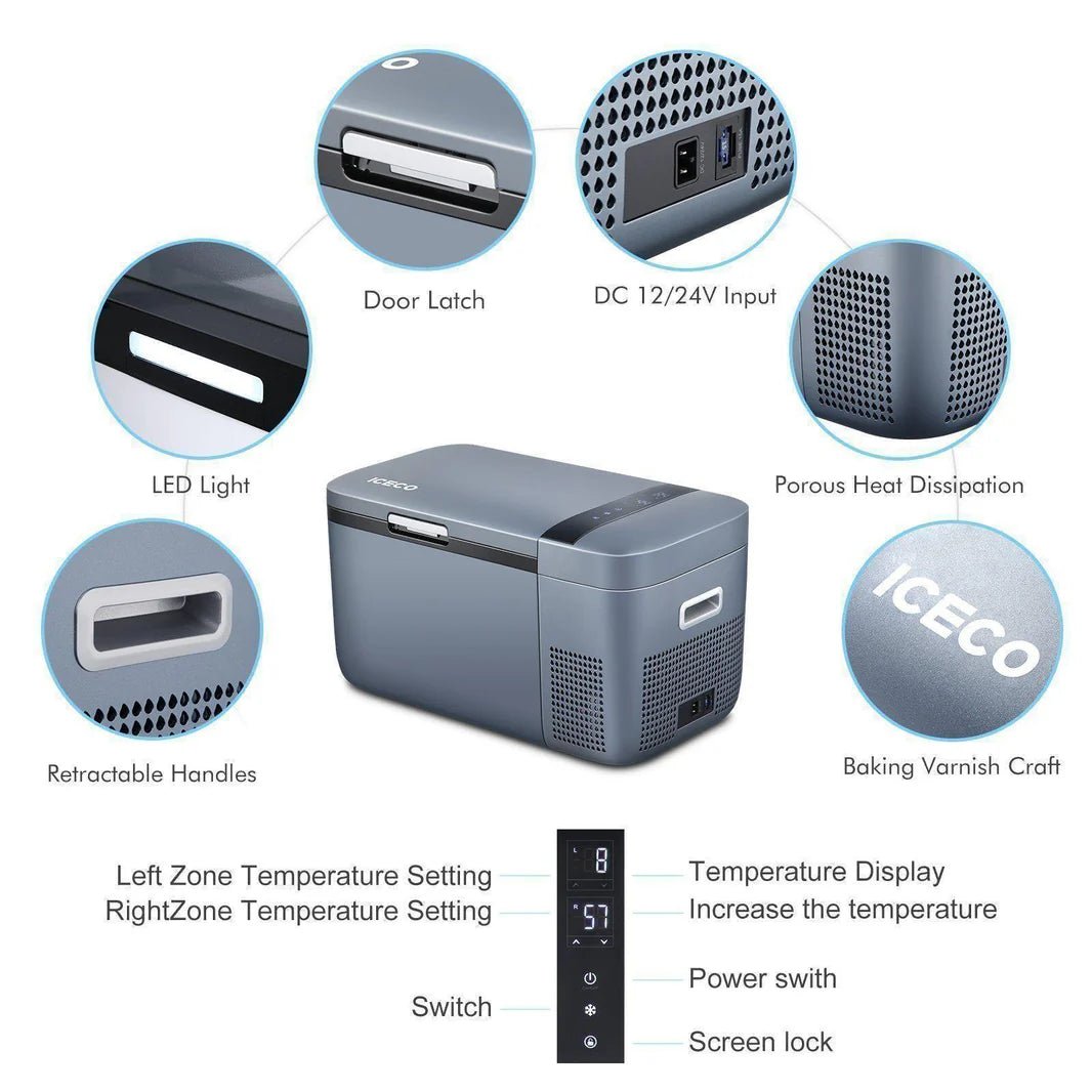 Frigo Congélateur ICECO GO20 Dual-Zone Gris – L'autonomie 4x4 - BYD Shark 2024+