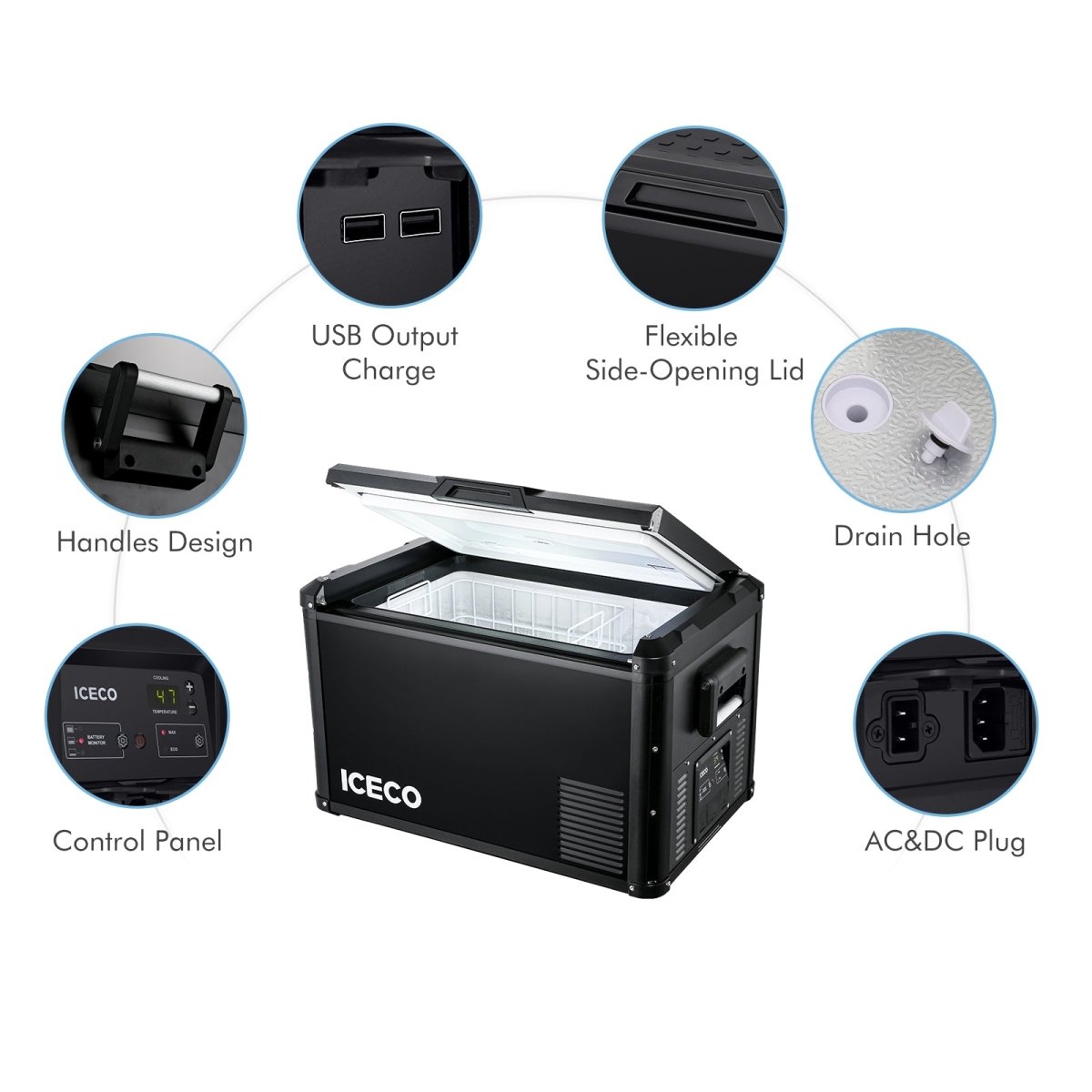 Réfrigérateur Congélateur ICECO VL60PROS 60L - Gris - BYD Shark 2024+