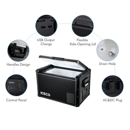 Réfrigérateur Congélateur ICECO VL60PROS 60L - Gris - BYD Shark 2024+
