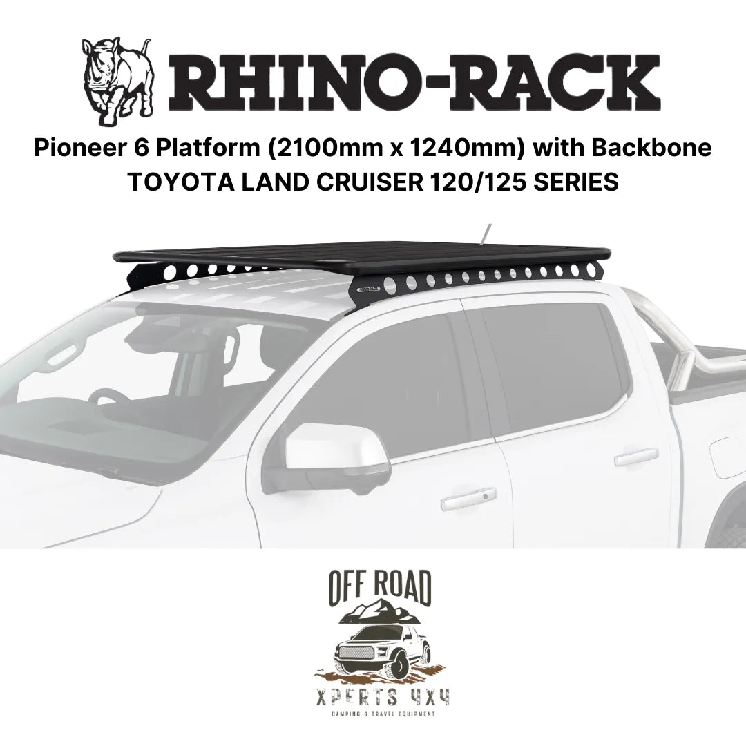 Kit Galerie de Toit 2100x1240mm avec Backbone | Toyota Land Cruiser 120/125 - RHINO-RACK - Toyota KDJ120/125