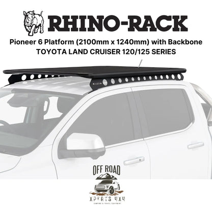 Kit Galerie de Toit 2100x1240mm avec Backbone | Toyota Land Cruiser 120/125 - RHINO-RACK - Toyota KDJ120/125