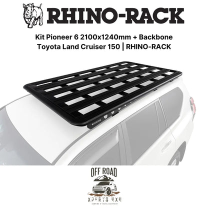 Kit Galerie de Toit 2100x1240mm avec Backbone | Toyota Land Cruiser 150 - RHINO-RACK - Toyota KDJ150/155