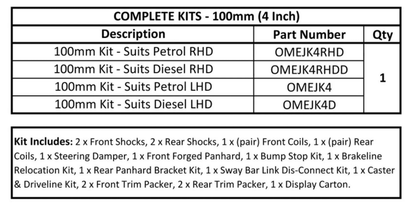 Kit de Suspension OME | Jeep Wrangler JK | +100mm Rehausse - Jeep JK