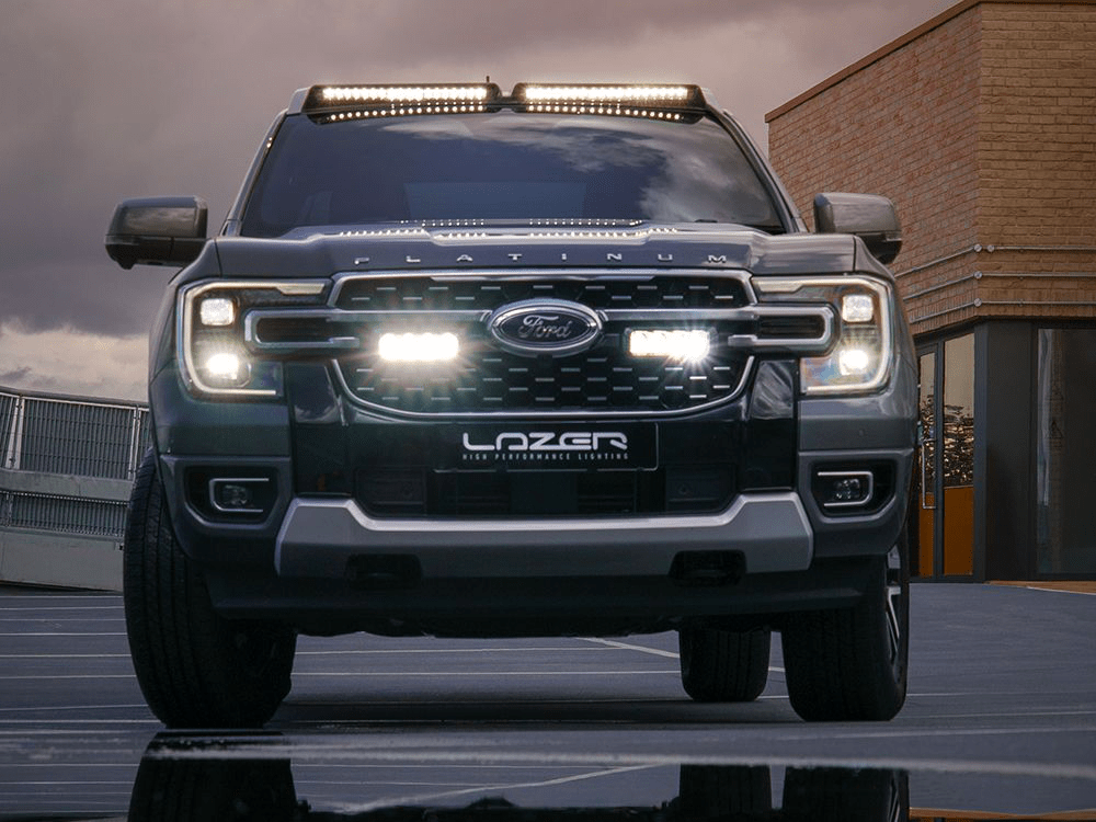 Supports de toit Ford Ranger & VW Amarok (23+) avec 2x Glide-18, noir LAZER LAMPS - Ford Ranger/Raptor 2023+