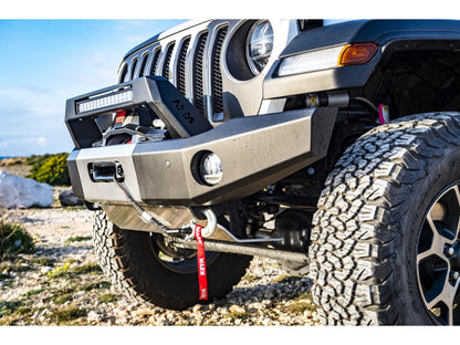 Pare-choc Avant acier Wrangler JL platine treuil intégrée Rebords Longs N4-Offroad - Jeep JL
