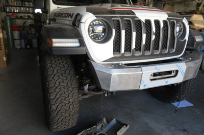 Pare-chocs avant acier Wrangler JL platine treuil intégrée Rebords courts N4-Offroad - Jeep JL