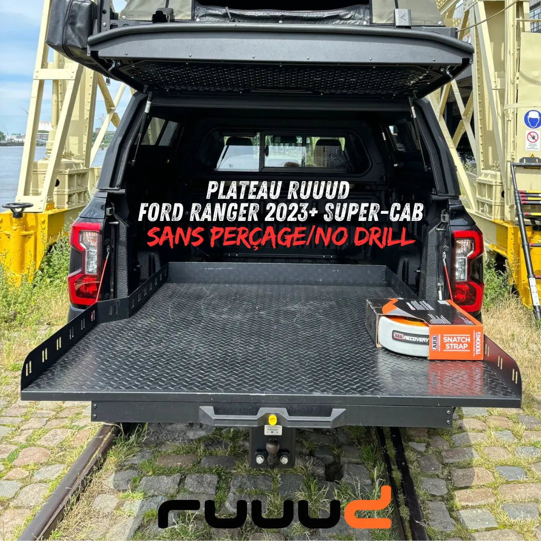Plateau Coulissant RUUUD Ford Ranger 2023+ SUPER-CAB | Installation Sans Perçage - Ford Ranger/Raptor 2023+