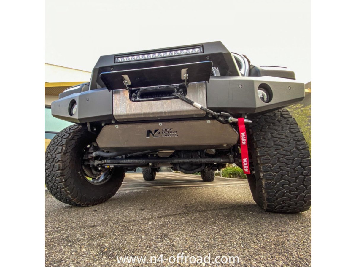 Ski de protection avant en aluminium de 8mm pour Jeep Wrangler JL & Gladiator avec pare chocs N4-Offroad - Jeep JL