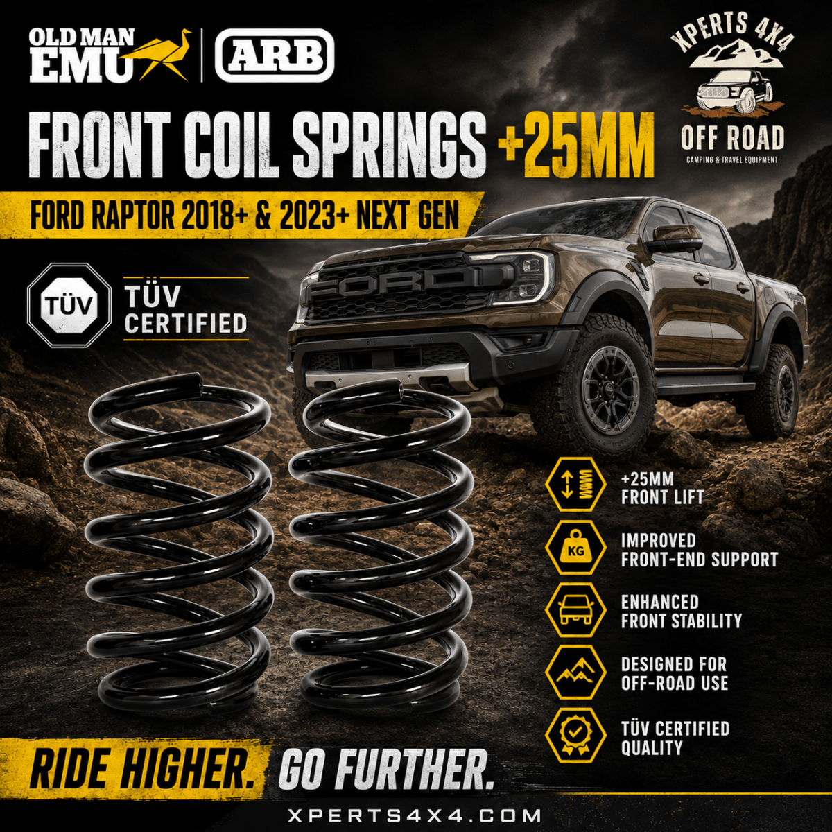 Ressorts Avants OME +25mm - Ford Raptor 2018-22 & 2023+ - Ford Ranger/Raptor 2023+