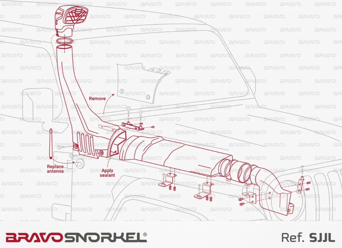 Snorkel Bravo 4x4 - Jeep Wrangler JL / Gladiator JT - Jeep JL