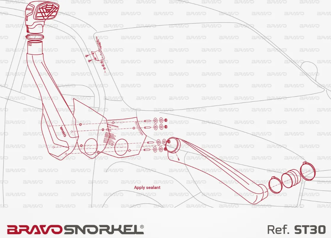 Snorkel Bravo 4x4 - Toyota Hilux Revo 2015+ - Toyota Hilux 2016+