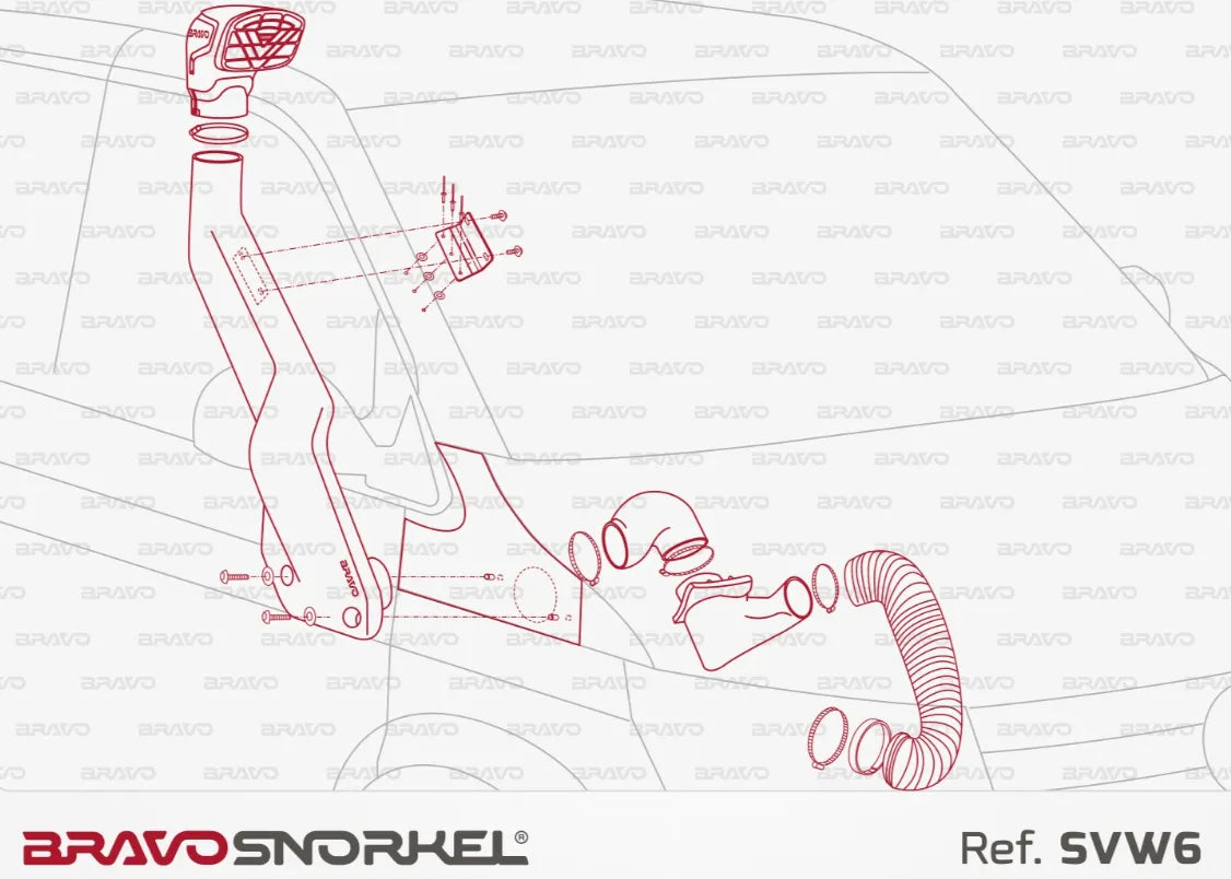 Snorkel Bravo 4x4 - Volkswagen Transporter T5/T6 - VW Transporter T5