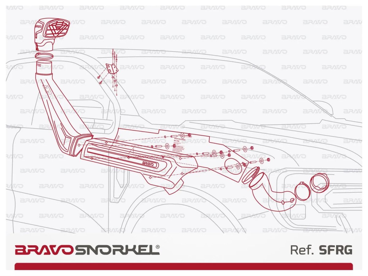 Snorkel Ford Ranger T9 2023+ | BRAVO SNORKEL - Ford Ranger PHEV 2025+