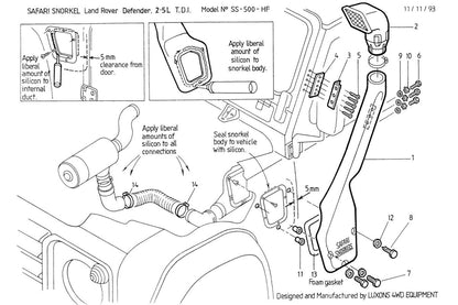 Snorkel Safari4x4 - Land Rover Defender - 200TDI - Defender 110