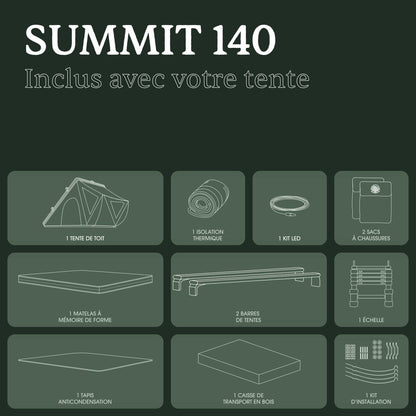 Tente de Toit Summit 140 GO OVERLAND – Coque Aluminium Ultra-Légère - BYD Shark 2024+