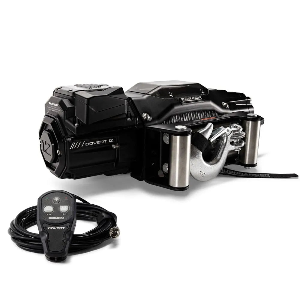 Treuil COVERT 12 Bushranger | 12V | 5443 KG | Cable Acier - BYD Shark 2024+
