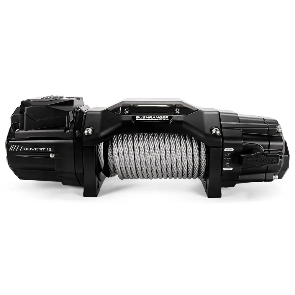 Treuil COVERT 12 Bushranger | 12V | 5443 KG | Cable Acier - BYD Shark 2024+