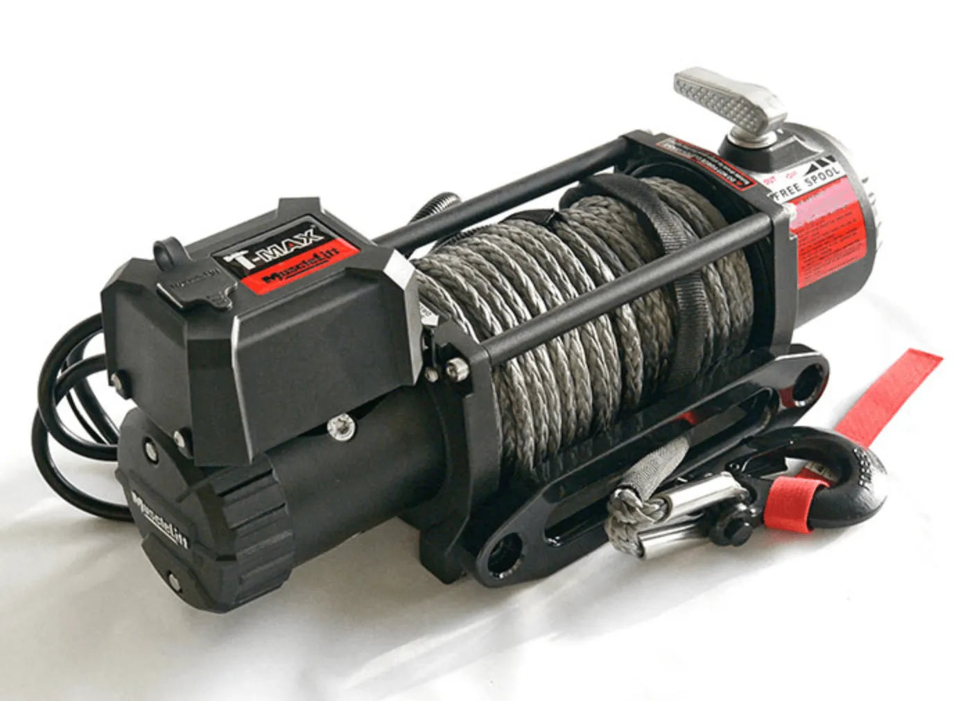 Treuil T-MAX Muscle Fit MW12500 | 5665 Kg | 12V | Cable Synthétique/Plasma - BYD Shark 2024+